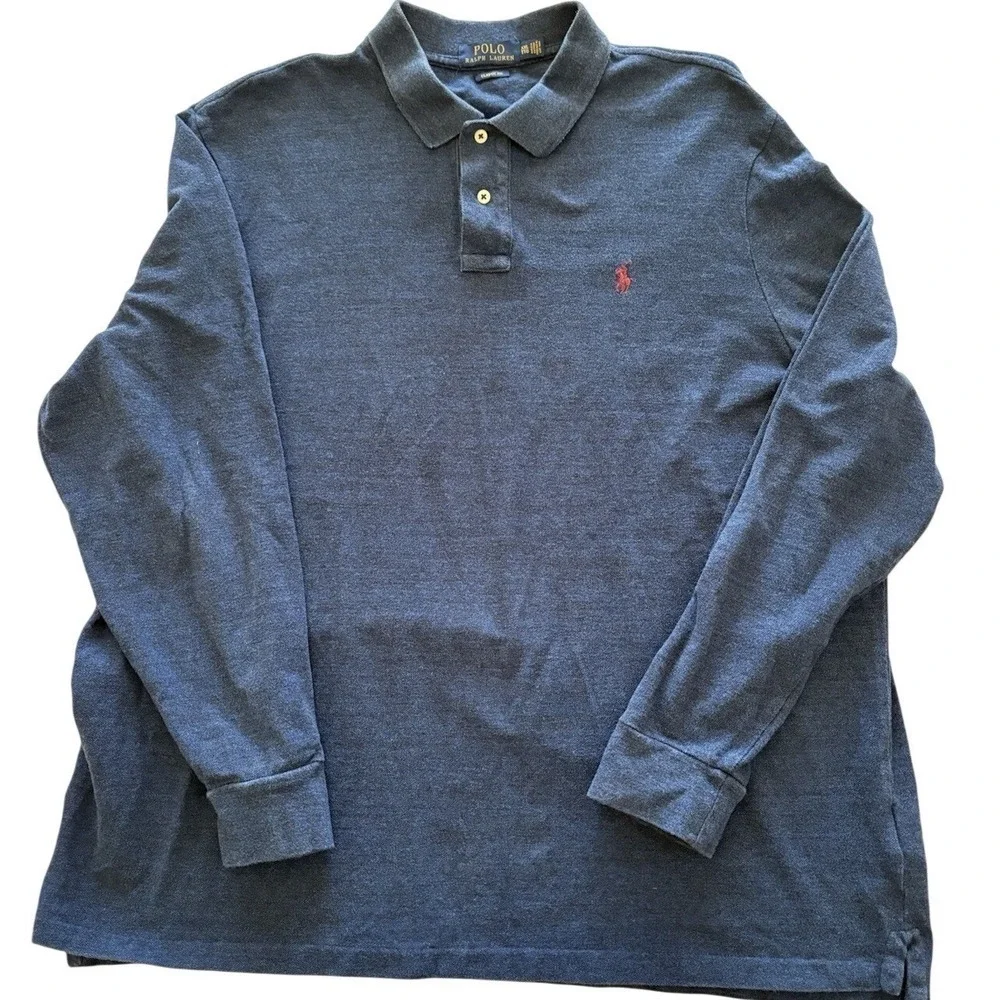 Polo Ralph Lauren Classic Fit Long Sleeve Polo Shirt Blue Men's XXL